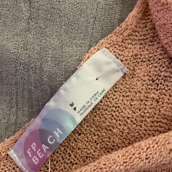 FP Beach Peach Orange Pink Pullover Round Hem Tank NWT Knit Small Casual Preppy - Picture 7 of 12